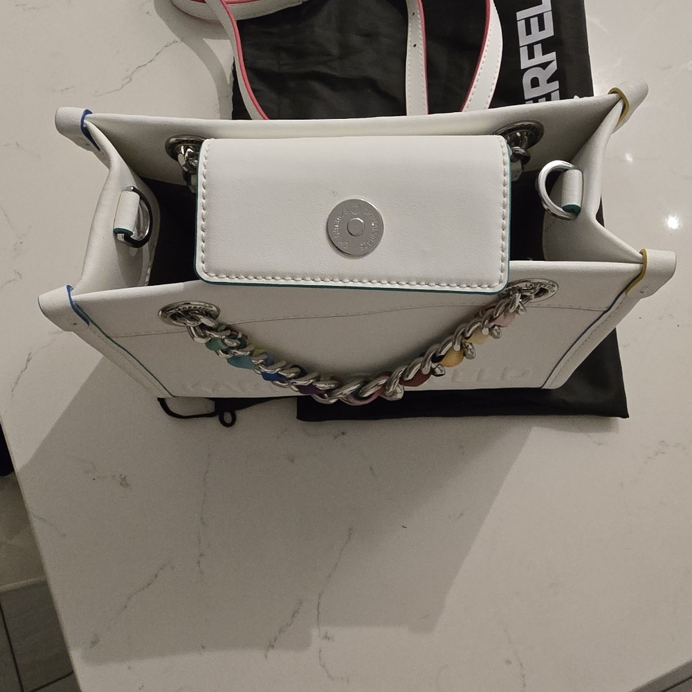 Karl Lagerfeld White and Multicolor Women's Bag Karl Lagerfeld Paris Savoie - Picture 5 of 10